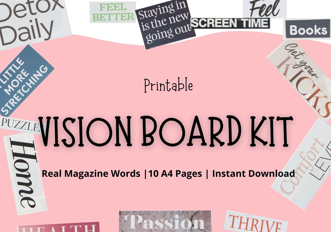 Vision Board Printable Magazine Clippings Vision Board Kit | Etsy
