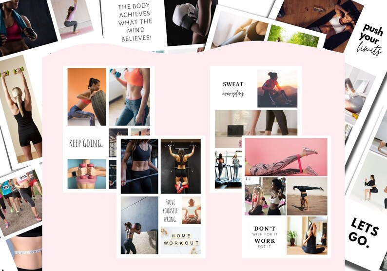 Fitness Vision Board Kit Vision Board Printable Fitness - Etsy Canada