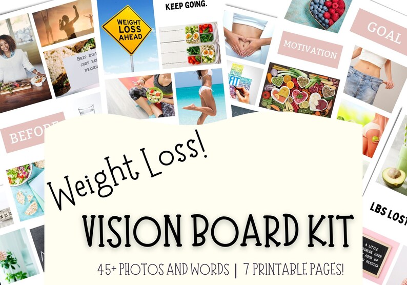 Vision Board Printable for Weight Loss Vision Board Kit Etsy