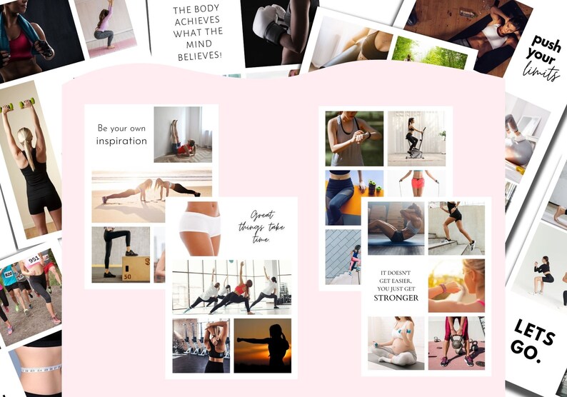 Fitness Vision Board Kit Vision Board Printable Fitness - Etsy