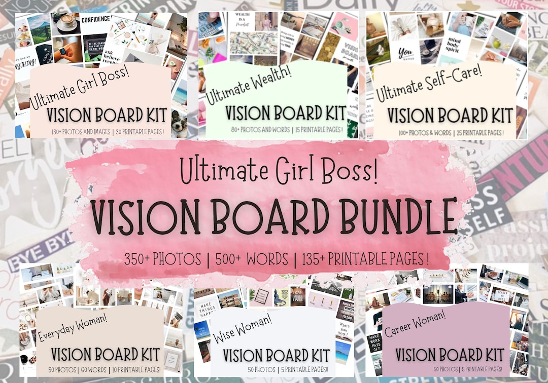 Mega Vision Board Bundle Vision Board Printable Law of - Etsy