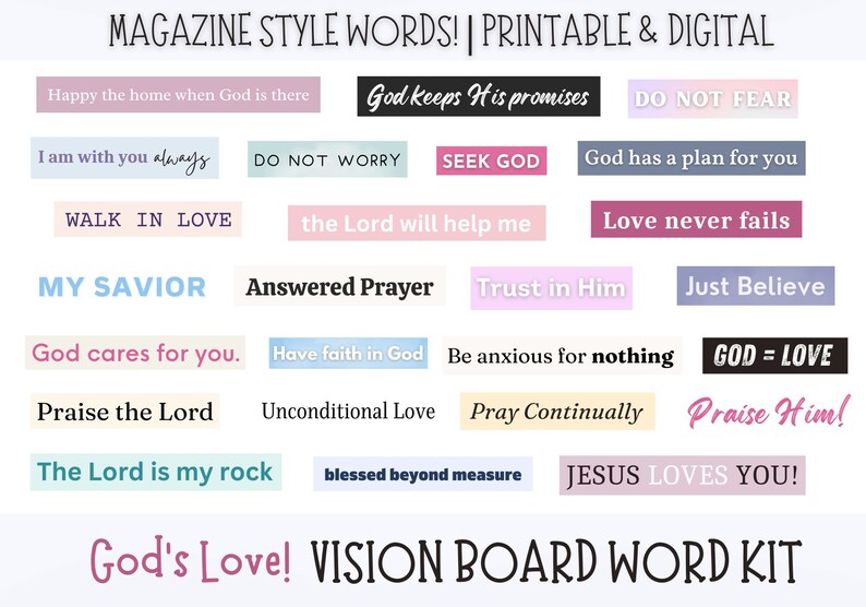 Gods Love Vision Board Printable Vision Board Digital - Etsy UK