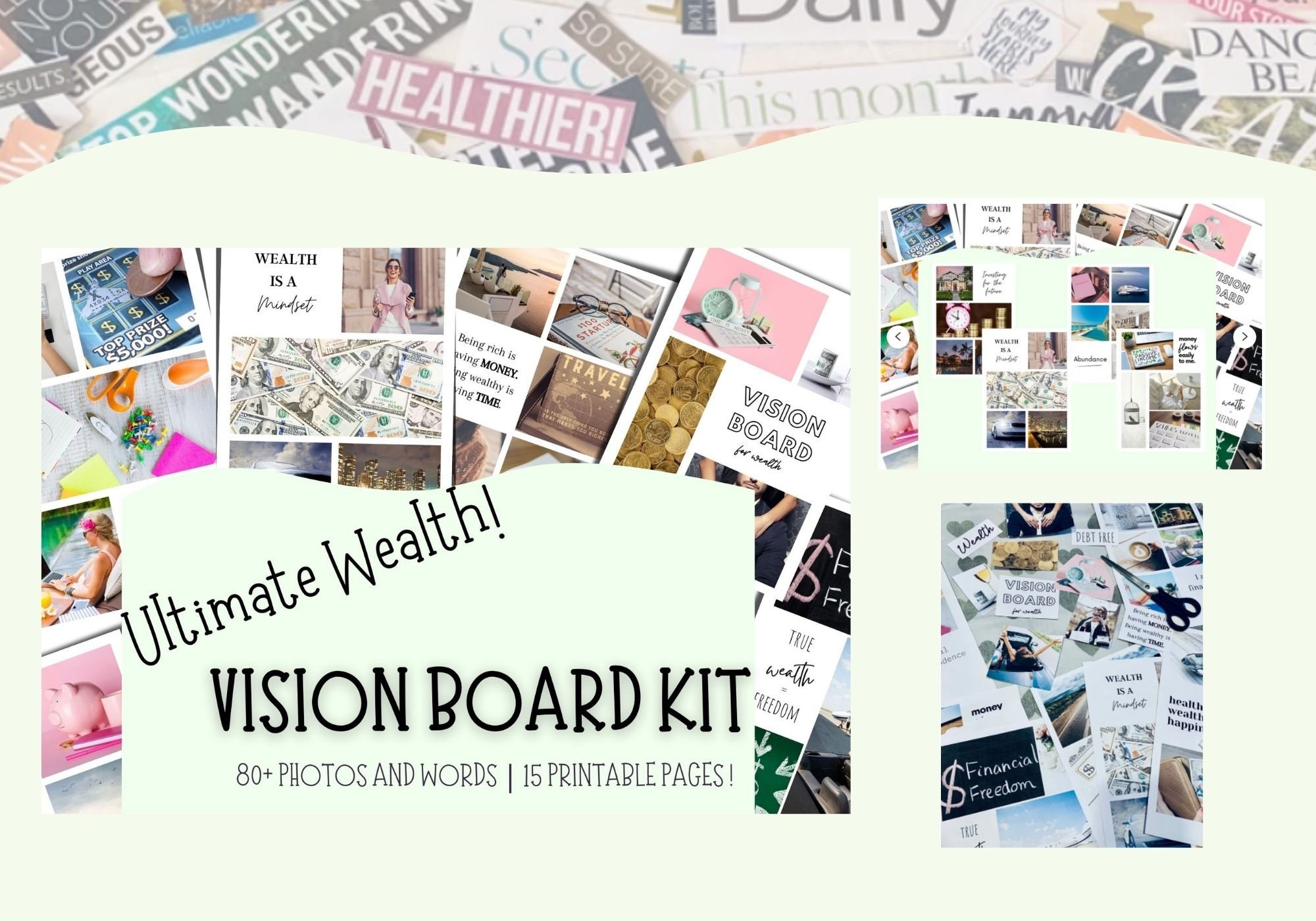 Mega Vision Board Bundle Vision Board Printable Law of - Etsy UK