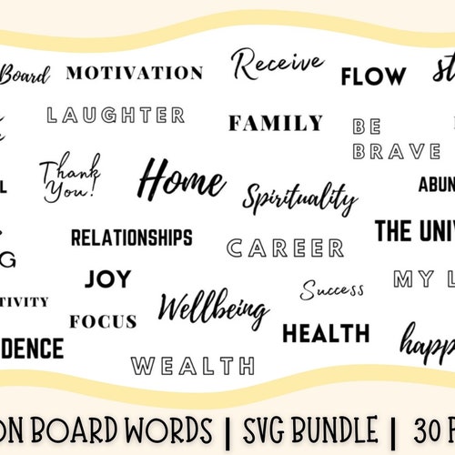 Vision Board SVGS Inspirational SVG Bundle Manifestation - Etsy