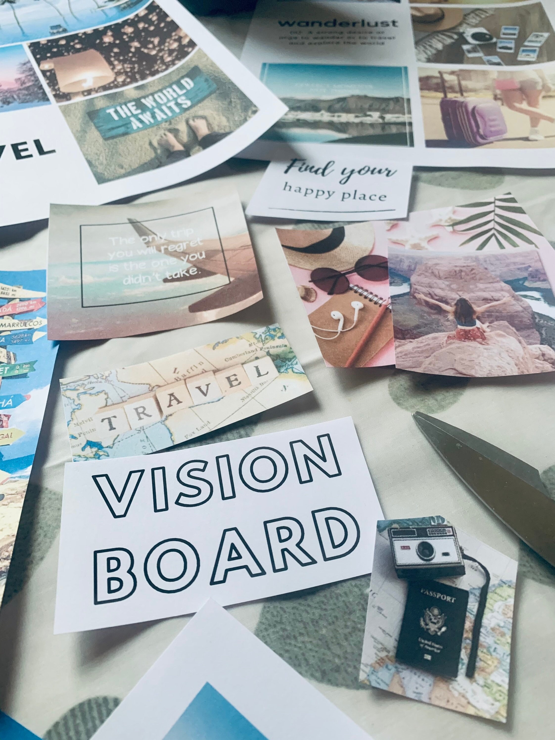 Travel Vision Board Kit Vision Board Printable Vision Etsy