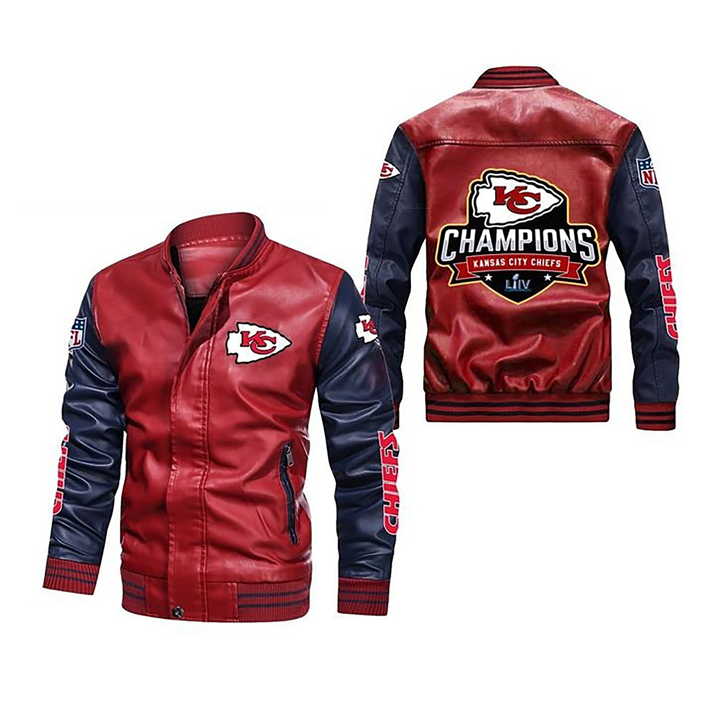 Super Bowl Kansas City Chiefs NFL Leather Bomber Jacket Kansas Etsy