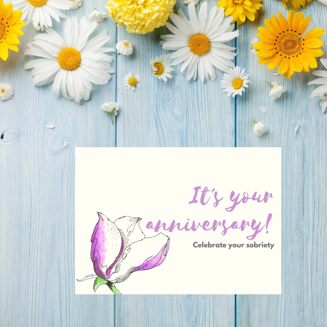 AA Anniversary Card Alcoholics Anonymous Gift 12 Step Card | Etsy