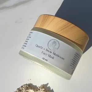 Quartz + Snow Mushroom + Pearl Face Mask | Face Scrub, Cleanser | Illuminating | Exfoliating | Hydration