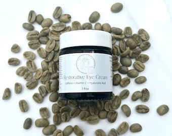 Restorative Eye Cream - Caffeine + Vitamin C + Hyaluronic Acid - Targets the Appearance of Circles, Tired Eyes and Puffiness