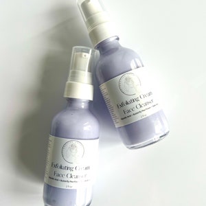 Exfoliating Cream Face Cleanser - Glycolic Acid + Butterfly Pea Flower + Malic Acid - Nourishing, Exfoliating and Soothing