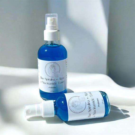 Blue Spirulina + Algae Face Toner | Probiotic | Niacinamide | Hydration & Radiance Boost for Clear, Glowing Skin