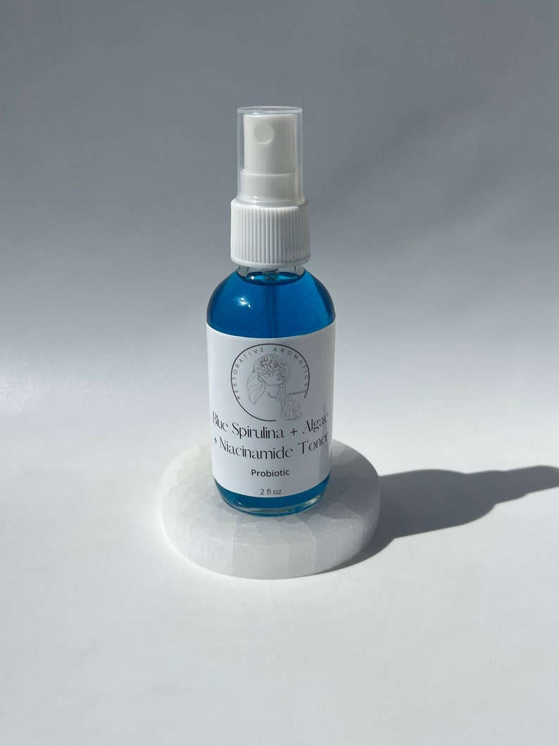 Blue Spirulina Algae Niacinamide Probiotic Face Toner Promotes Healthy, Glowing, Balanced Skin image 5