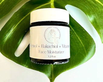 Retinol + Bakuchiol + Vitamin C Face Moisturizer - Rich Potent Moisturizer for Intense Hydration and Glowing, Youthful Appearance