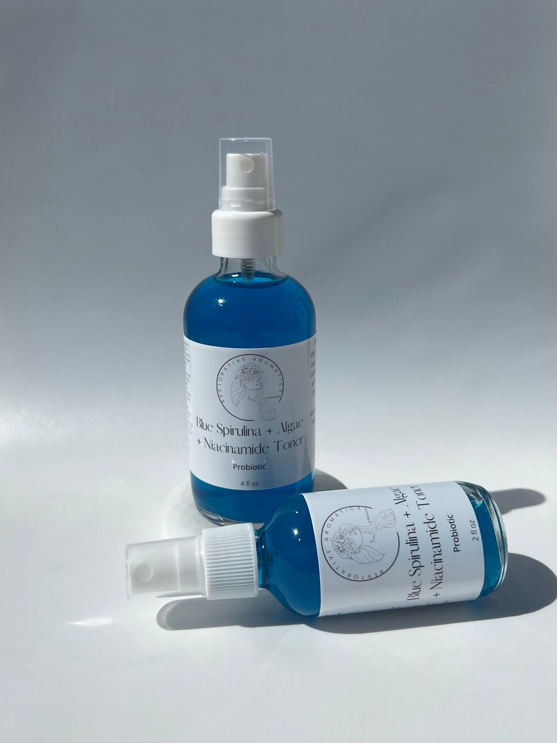 Blue Spirulina Algae Niacinamide Probiotic Face Toner Promotes Healthy, Glowing, Balanced Skin image 3