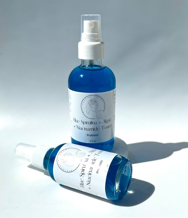 Blue Spirulina Algae Niacinamide Probiotic Face Toner Promotes Healthy, Glowing, Balanced Skin image 2