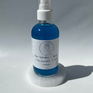 Blue Spirulina Algae Niacinamide Probiotic Face Toner Promotes Healthy, Glowing, Balanced Skin image 4