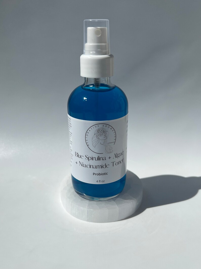 Blue Spirulina Algae Niacinamide Probiotic Face Toner Promotes Healthy, Glowing, Balanced Skin image 4