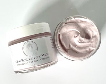 Glow Restorierende Gesichtsmaske - Super Beeren + AHAs + Vitamin C - Für eine helle, strahlende, geschmeidige, makellose Haut