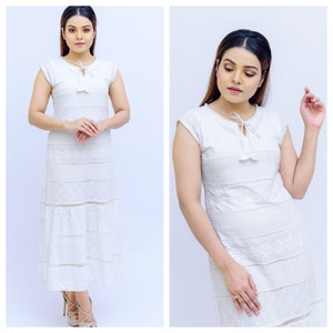 Women cotton embroidered Maxi , Women maxi cotton, white cotton Maxi , Damen Maxikleid , baumwollkleid damen