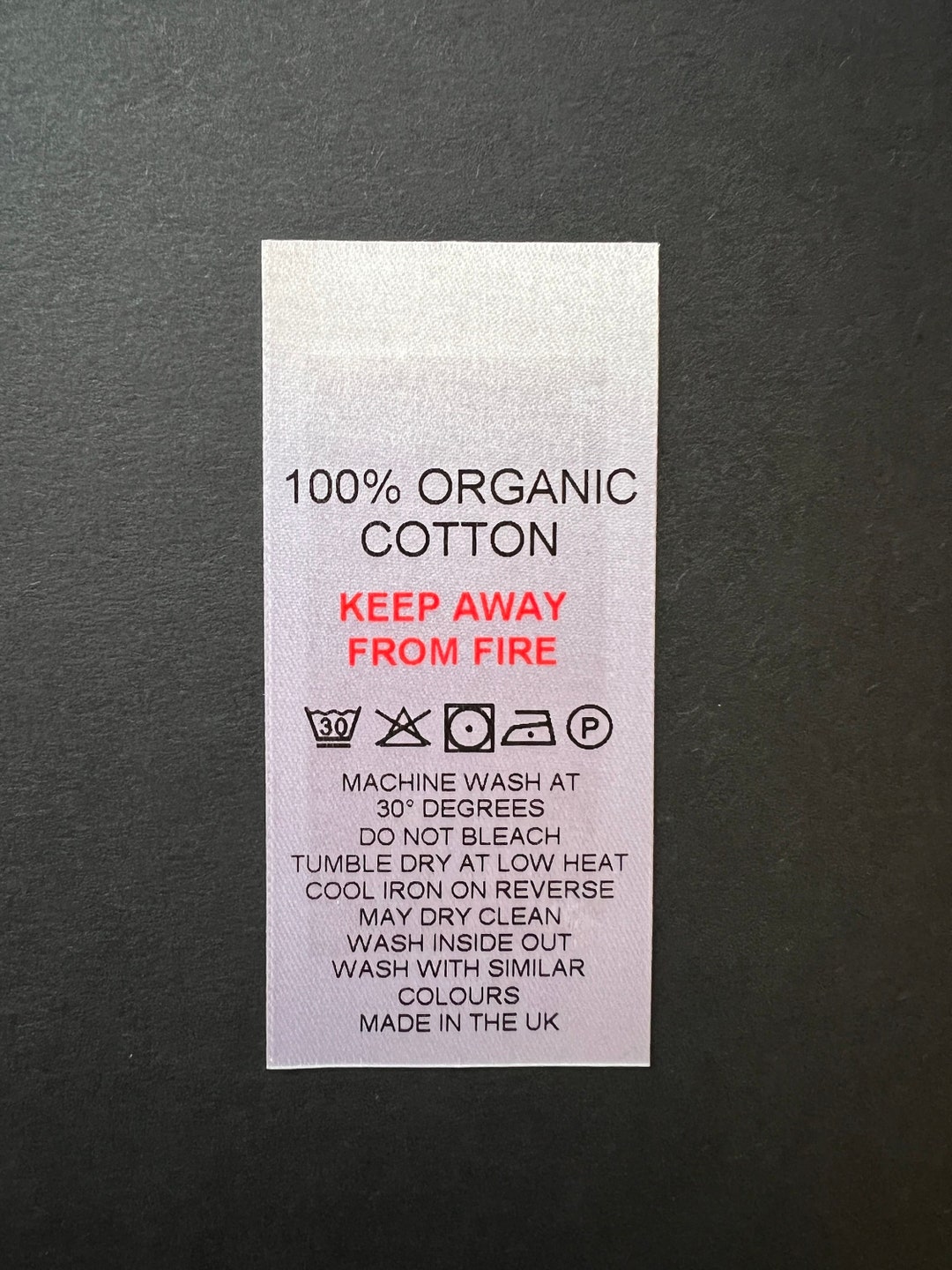 Wash Care Label, WHITE Satin, Washing Instructions Pre Cut - Etsy UK