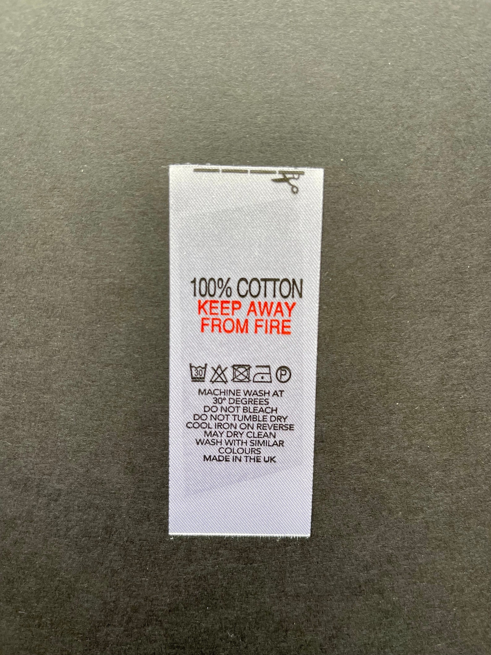 Wash Care Label White Satin Washing Instruction Free | Etsy UK