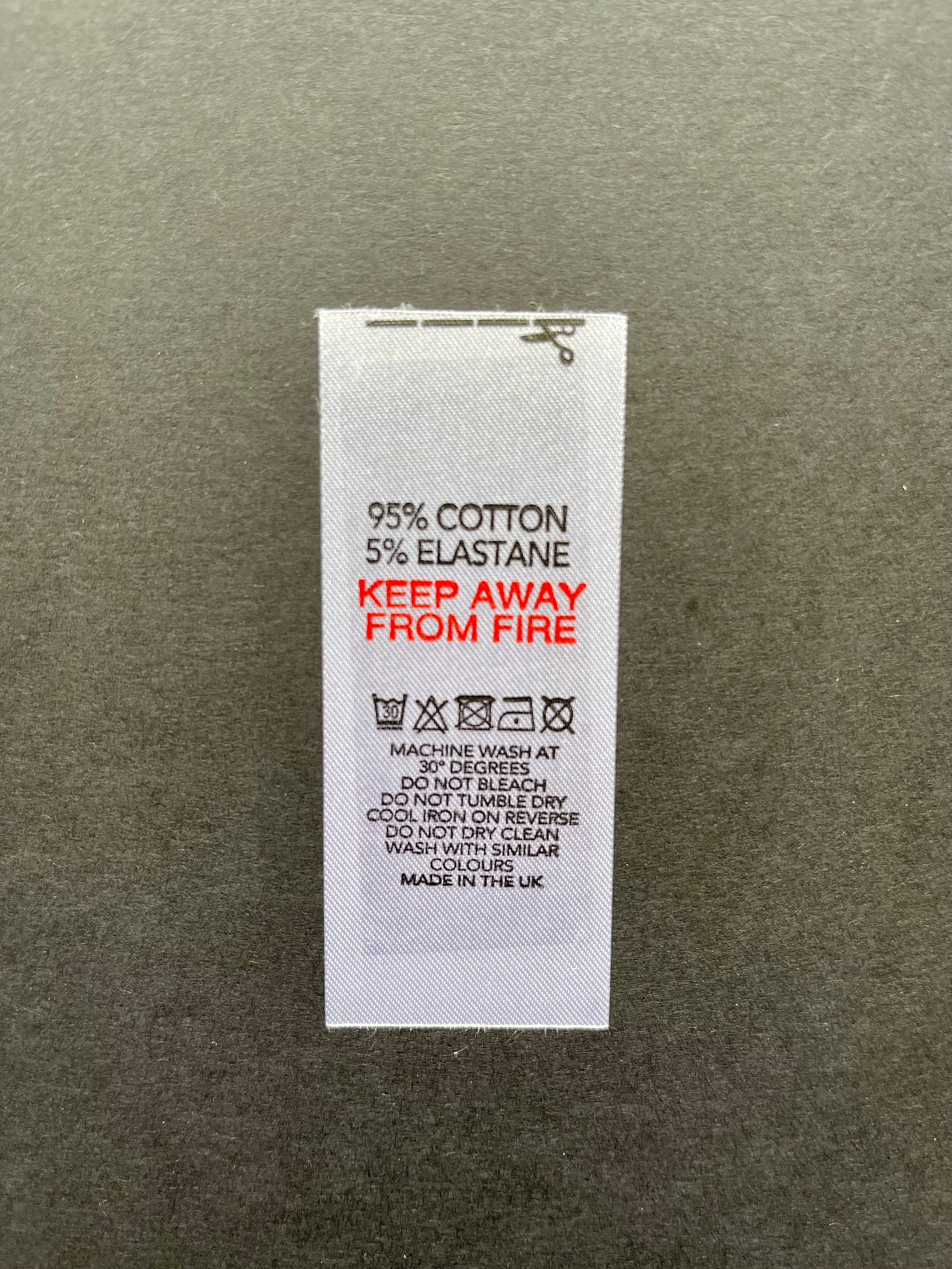 Wash Care Label White Satin Washing Instruction Free | Etsy UK