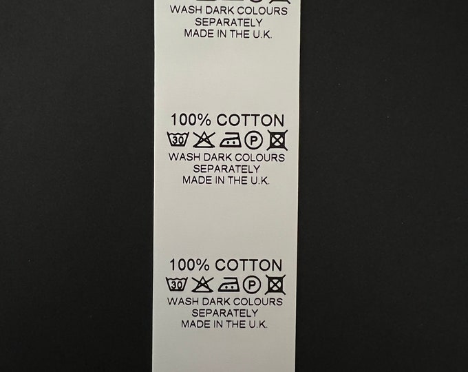 Wash Care Labels, Clothing Label, Simple Washing Instruction, White-dip ...