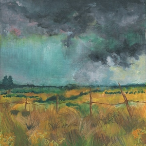 Art Print | Acrylic on Canvas | Storm Over Country Field