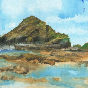 Art Print | Acrylic on Canvas | Mountain Beach Landscape