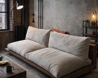 Cojines modulares premium para sofá de suelo: asientos de salón industriales minimalistas | Muebles de loft hechos a mano