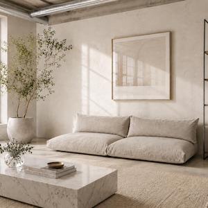Modular Floor Sofa Set, Velvet Floor Couch, Low Seating Sofa, Japanese Style Sofa, Meditation Couch, Boho Living Room Furniture