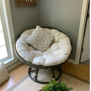 Velvet Round Cushion for papasan chair | Pad for Rattan Papasan | Seat Cushion for Papasan | Bowl Chair Cushion Lounge Replacement Pillow