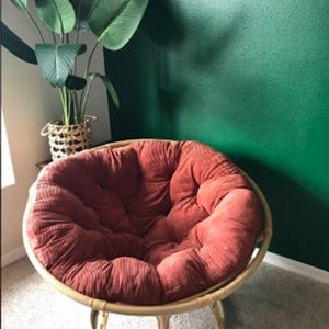 Corduroy Round Cushion for papasan chair | Pad for Rattan Papasan | Seat Cushion for Papasan | Bowl Chair Cushion Lounge Replacement Pillow