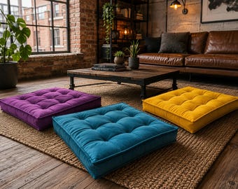 Floor Cushion / Pallet Cushion / Tufted Floor Pillow / Modular Lounge Cushion / Boho Seating / Meditation Cushion / Indoor Seating