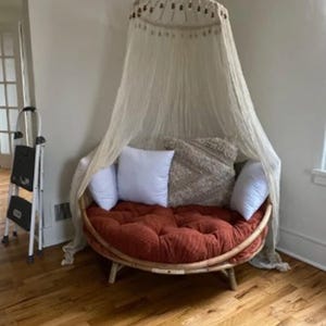 Corduroy Round Cushion for papasan chair | Pad for Rattan Papasan | Seat Cushion for Papasan | Bowl Chair Cushion Lounge Replacement Pillow