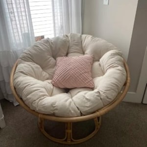 Velvet Round Cushion for papasan chair | Pad for Rattan Papasan | Seat Cushion for Papasan | Bowl Chair Cushion Lounge Replacement Pillow