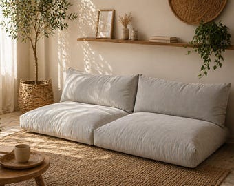 Conjunto de sofás modulares para suelo, sofá de terciopelo para suelo, sofá de asientos bajos, sofá de estilo japonés, sofá de meditación, muebles de salón de estilo bohemio