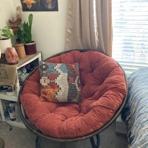 Corduroy Round Cushion for papasan chair | Pad for Rattan Papasan | Seat Cushion for Papasan | Bowl Chair Cushion Lounge Replacement Pillow