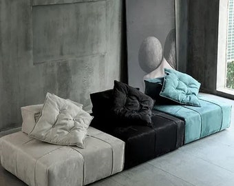 Original Orange Velvet 155 Modular Sofa by Knoll Collections