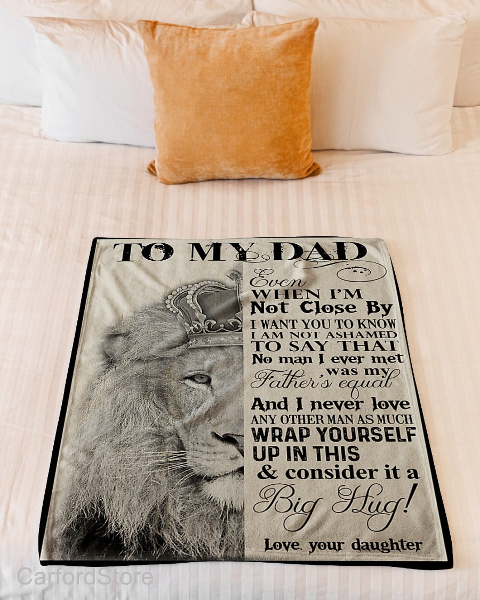 Personalized To My Dad Blanket Lion Blanket Birthday Gift Etsy