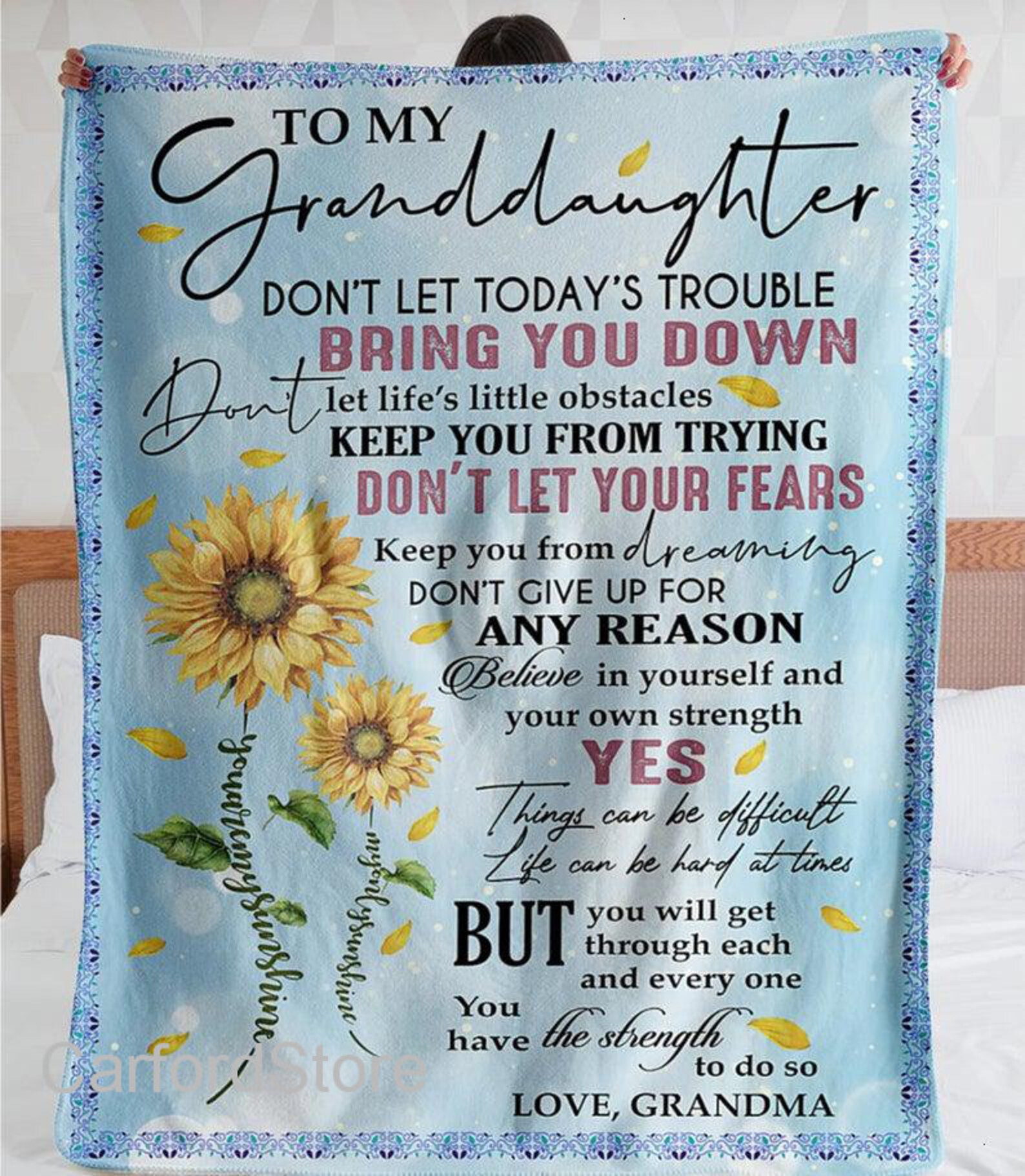 Personalized To My Granddaughter Blanket From Grandma Etsy