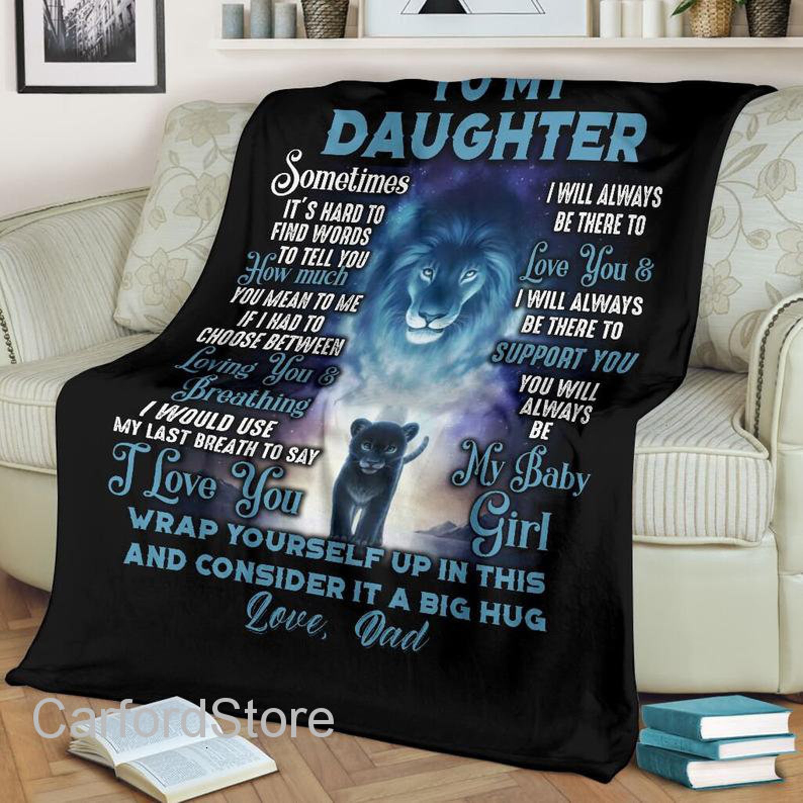 Personalized To My Daughter Lions Blanket Gifts For Etsy
