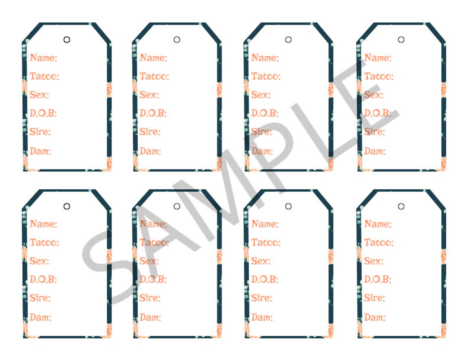 Rabbitry Rabbitry cage tags Cage tags Rabbit cage tags Etsy