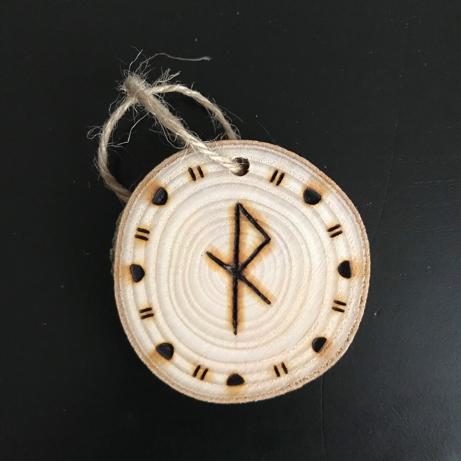 Safe travels bind rune wooden decoration | Etsy