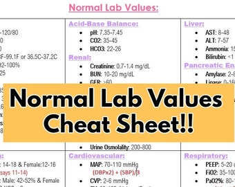 blank lab value diagram nursing
