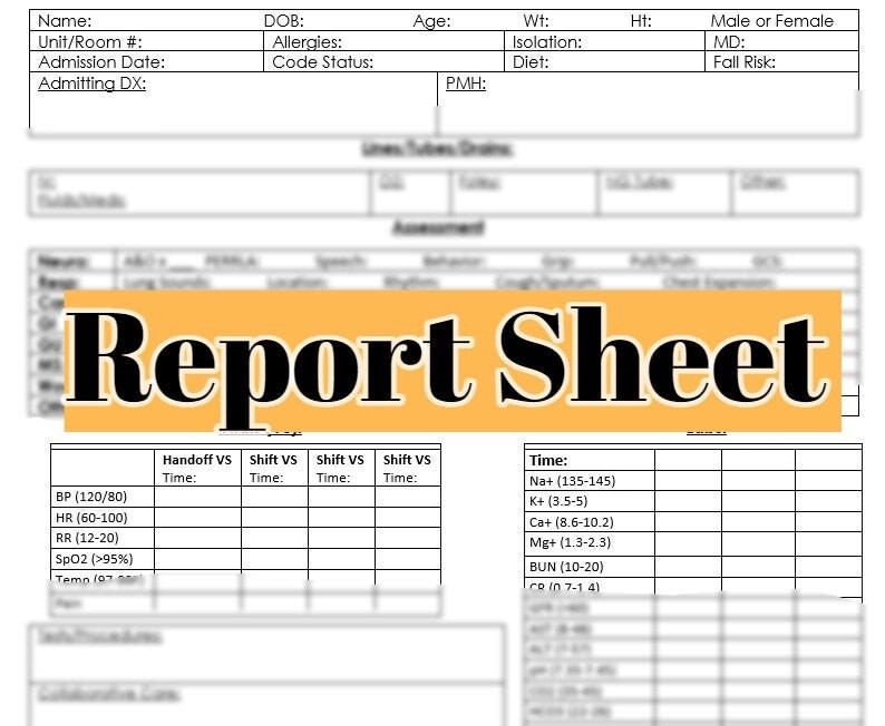 nursing-shift-report-sheet-etsy