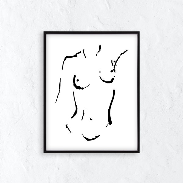 Digital Art Download, Female Nude Art, Art Download Print, Minimal Art, Female Nude Art