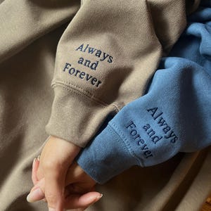 Custom Embroidered Sleeve, Personalized Crewneck Gift, Couples Sweatshirt, Birthday Gift, Heart Initials