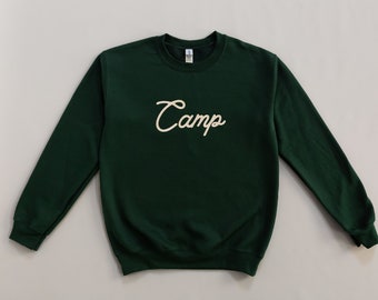 Embroidered Camping Sweatshirt - Outdoor Clothing - Hiking Sweatshirt - Camping Gift - Gift for Him - Gift for Her - Camp Vintage Style