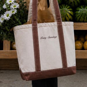 Custom Canvas Tote Bag with Zipper, Custom Text Tote Bag, Bridesmaid Gift, Embroidered Tote, Bridal Party Bag, Bachelorette Gift
